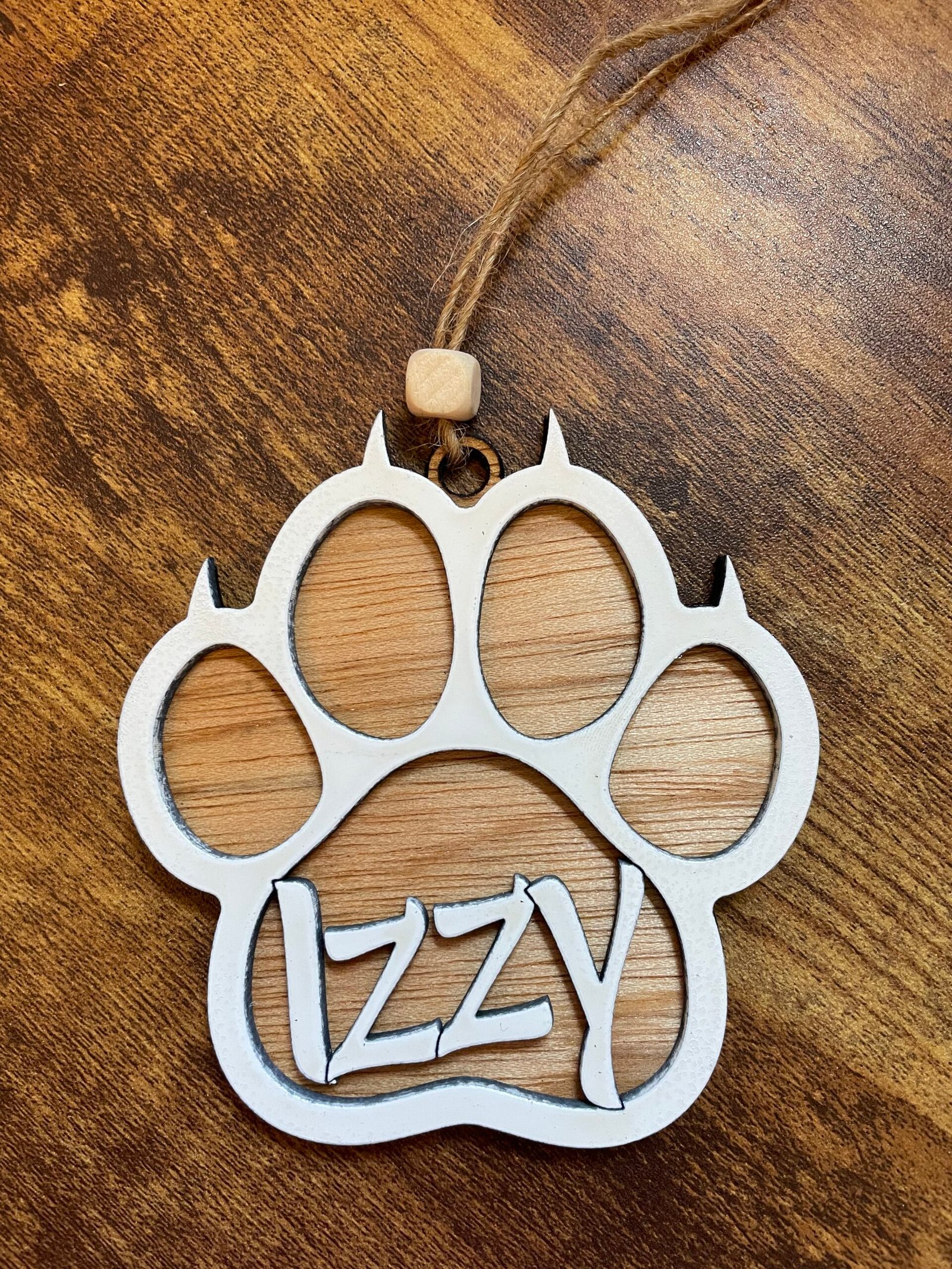 Realistic Paw Print with Claws Ornament – Personalized Laser Engraved Dog Cat Gift